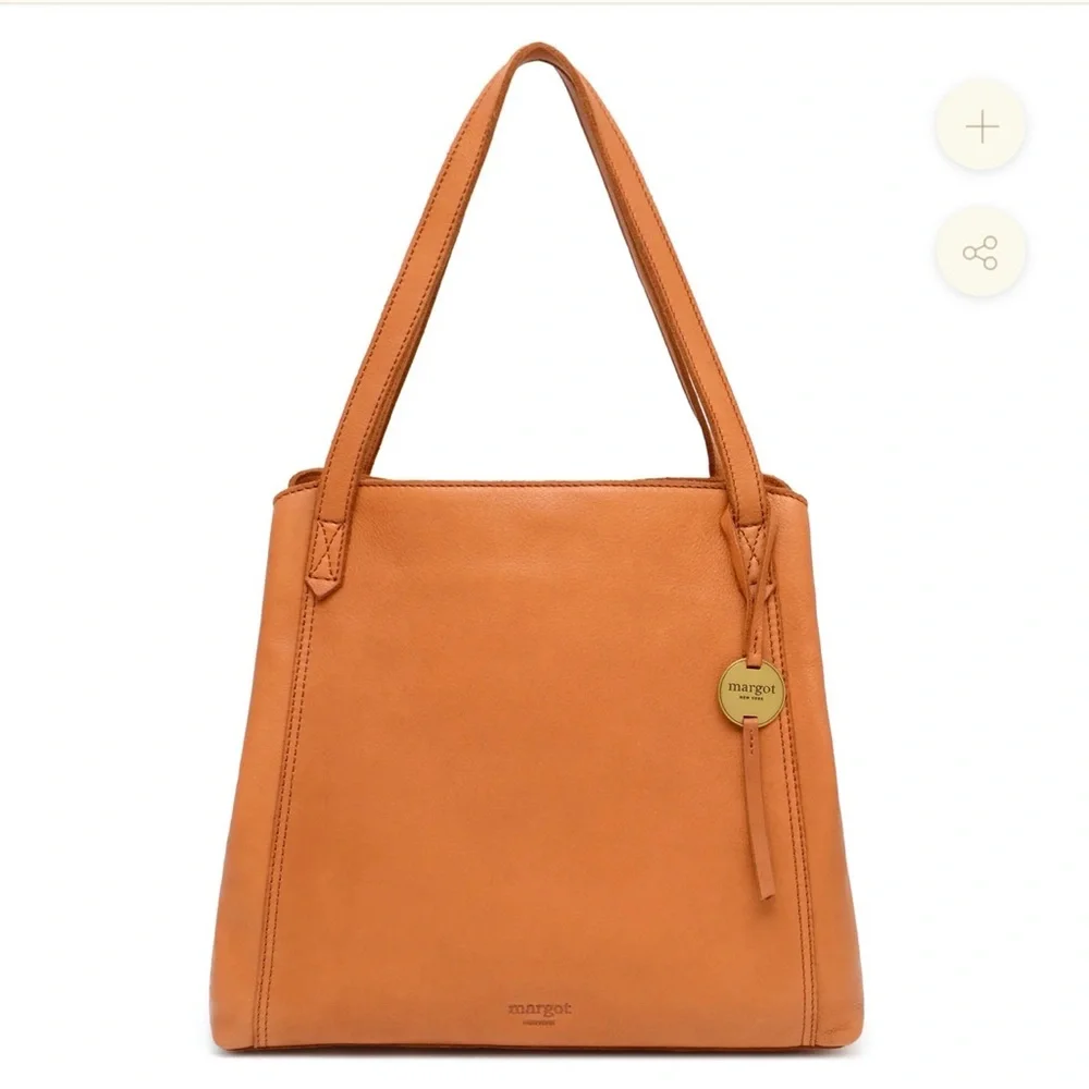 Margot New York “Marcy” Tan Leather Tote Bag
